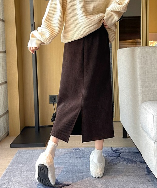 2ly2（トゥーリートゥー）の「ナチュラル可愛い◎無地ミモレスカート（スカート・レディース・ブラック/ブラウン/ベージュ・F）」の15枚目の写真