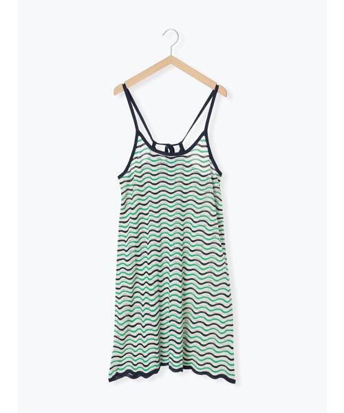 ehka sopo（エヘカソポ）の「配色透かし編みキャミワンピース（ワンピース・レディース・サックスブルー/オレンジ/オフホワイト・F）」の20枚目の写真