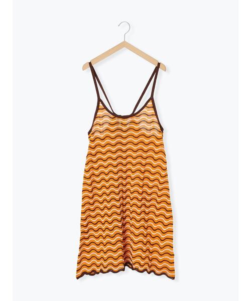 ehka sopo（エヘカソポ）の「配色透かし編みキャミワンピース（ワンピース・レディース・サックスブルー/オレンジ/オフホワイト・F）」の21枚目の写真