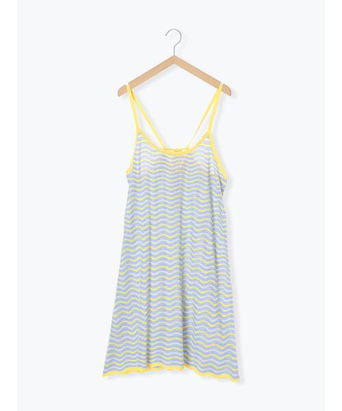 ehka sopo（エヘカソポ）の「配色透かし編みキャミワンピース（ワンピース・レディース・サックスブルー/オレンジ/オフホワイト・F）」の22枚目の写真