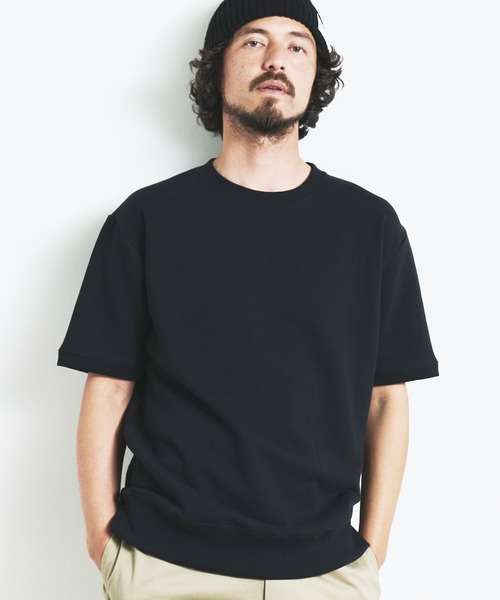 Magine（マージン）の「CTN RIB SWEAT TEE S/S:コットン 半袖スウェット TEE（Tシャツ/カットソー・メンズ・ブラック/ホワイト/グレー/ネイビー/グレイッシュベージュ・44/46/48）」の10枚目の写真