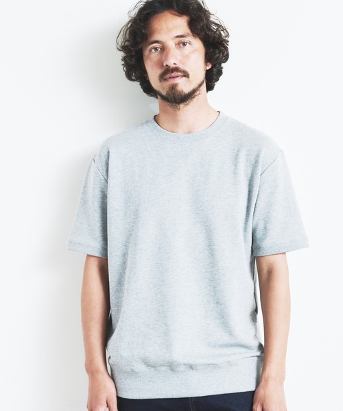 Magine（マージン）の「CTN RIB SWEAT TEE S/S:コットン 半袖スウェット TEE（Tシャツ/カットソー・メンズ・ブラック/ホワイト/グレー/ネイビー/グレイッシュベージュ・44/46/48）」の16枚目の写真