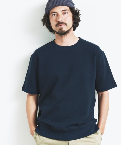 Magine（マージン）の「CTN RIB SWEAT TEE S/S:コットン 半袖スウェット TEE（Tシャツ/カットソー・メンズ・ブラック/ホワイト/グレー/ネイビー/グレイッシュベージュ・44/46/48）」の22枚目の写真