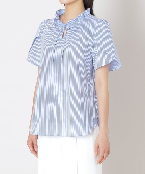 TO BE CHIC(トゥー ビー シック)の「カラミストライプ シャツブラウス(シャツ/ブラウス・レディース・ブルー/ダークネイビー/ピンク系その他2・42/40/38)」の8枚目の写真