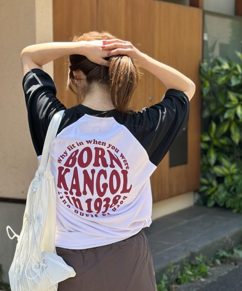 KANGOL（カンゴール）の「【KANGOL】別注オーバーサイズバックプリントTシャツ ワンポイント サークルロゴ ラグラン 男女兼用（Tシャツ/カットソー・メンズ・ホワイト/ブラック/ホワイト系その他/ブラック系その他・M/L）」の2枚目の写真