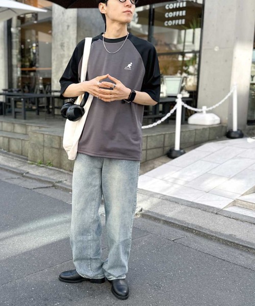 KANGOL（カンゴール）の「【KANGOL】別注オーバーサイズバックプリントTシャツ ワンポイント サークルロゴ ラグラン 男女兼用（Tシャツ/カットソー・メンズ・ホワイト/ブラック/ホワイト系その他/ブラック系その他・M/L）」の10枚目の写真