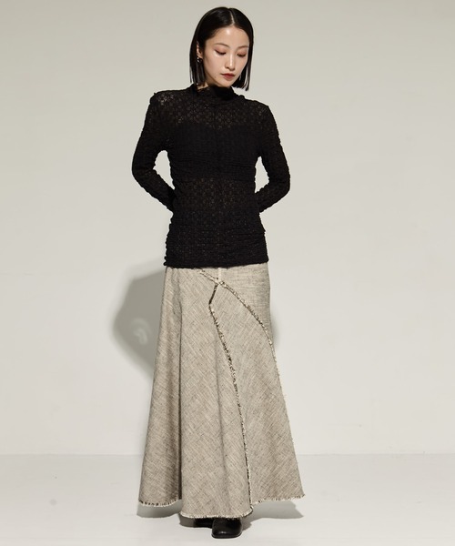 STUDIOUS（ステュディオス）の「【STUDIOUS/ステュディオス】Stretch Lace Skin Top/ストレッチレーススキントップス（Tシャツ/カットソー・レディース・ブラック/ホワイト・FREE）」の21枚目の写真