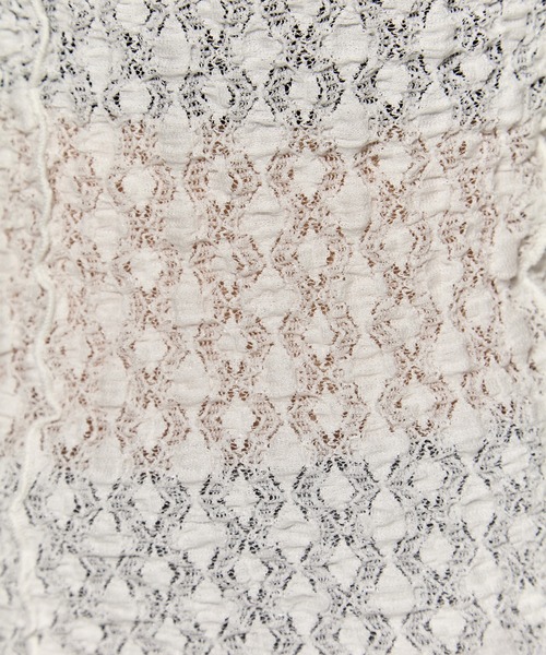 STUDIOUS（ステュディオス）の「【STUDIOUS/ステュディオス】Stretch Lace Skin Top/ストレッチレーススキントップス（Tシャツ/カットソー・レディース・ブラック/ホワイト・FREE）」の19枚目の写真