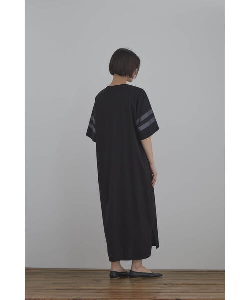 【本物新品保証】 セール】シルキーポンチラインカットソーワンピース（Tシャツ ワンピース