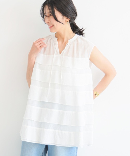 BARNYARDSTORM（バンヤードストーム）の「BARNYARDSTORM / ローンフレアブラウス（シャツ/ブラウス・レディース・ホワイト/ブラック・FREE）」の3枚目の写真