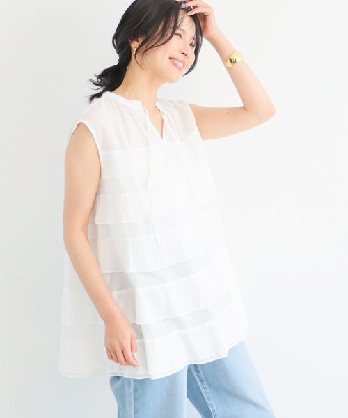 BARNYARDSTORM（バンヤードストーム）の「BARNYARDSTORM / ローンフレアブラウス（シャツ/ブラウス・レディース・ホワイト/ブラック・FREE）」の4枚目の写真