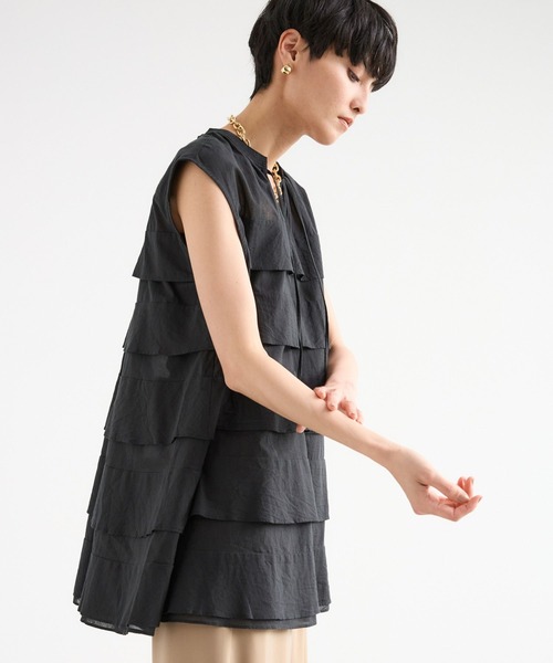 BARNYARDSTORM（バンヤードストーム）の「BARNYARDSTORM / ローンフレアブラウス（シャツ/ブラウス・レディース・ホワイト/ブラック・FREE）」の11枚目の写真