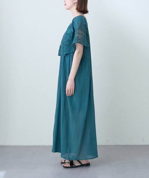 CIAOPANIC TYPY（チャオパニックティピー）の「【WEB限定】【india】肩レース2WAYワンピース（ワンピース・レディース・グリーン/アイボリー/ブラック・ONE SIZE）」の7枚目の写真