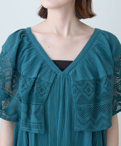 CIAOPANIC TYPY（チャオパニックティピー）の「【WEB限定】【india】肩レース2WAYワンピース（ワンピース・レディース・グリーン/アイボリー/ブラック・ONE SIZE）」の11枚目の写真