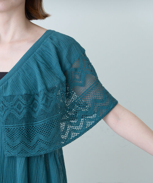 CIAOPANIC TYPY（チャオパニックティピー）の「【WEB限定】【india】肩レース2WAYワンピース（ワンピース・レディース・グリーン/アイボリー/ブラック・ONE SIZE）」の12枚目の写真