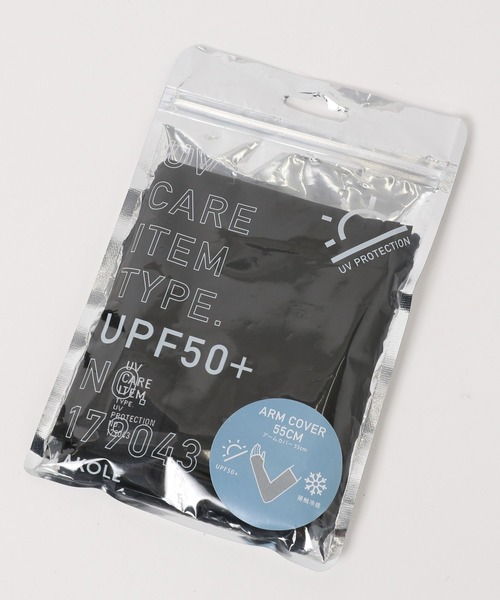 LAKOLE（ラコレ）の「【接触冷感】UVアームカバー(55cm) / 324063（アウトドアグッズ・レディース・ブラック/グレー・FREE）」の4枚目の写真