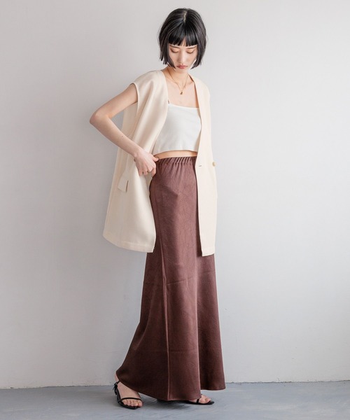 LOWRYS FARM(ローリーズファーム)の「リネンライクメッシュベスト 494025(ベスト・レディース・アイボリー/チャコールグレー/ブラウン・FREE)」の15枚目の写真