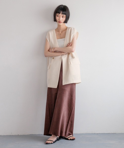 LOWRYS FARM(ローリーズファーム)の「リネンライクメッシュベスト 494025(ベスト・レディース・アイボリー/チャコールグレー/ブラウン・FREE)」の16枚目の写真