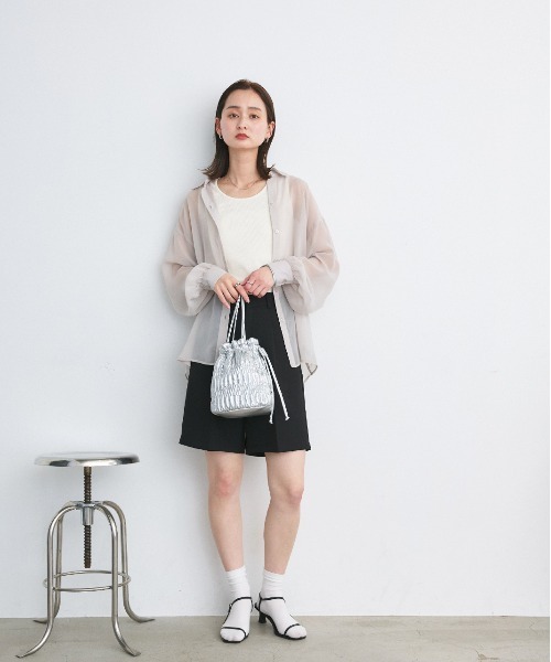 ad thie(アドティエ)の「オーバーシルエット シアーシャツ リブタンクトップセット(シャツ/ブラウス・レディース・オフホワイト/ライトブルー/ブラック/ピンク/ライトグレー・FREE)」の21枚目の写真