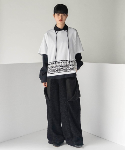 mintdesigns（ミントデザインズ）の「LACE T-SHIRT（Tシャツ/カットソー・レディース・ネイビー/ホワイト・ONE SIZE）」の8枚目の写真