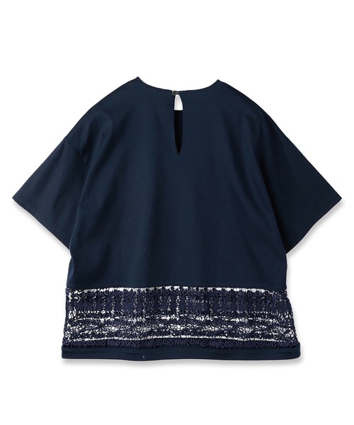 mintdesigns（ミントデザインズ）の「LACE T-SHIRT（Tシャツ/カットソー・レディース・ネイビー/ホワイト・ONE SIZE）」の5枚目の写真