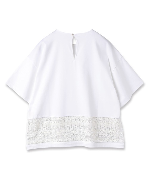 mintdesigns（ミントデザインズ）の「LACE T-SHIRT（Tシャツ/カットソー・レディース・ネイビー/ホワイト・ONE SIZE）」の3枚目の写真