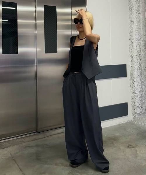 AMELY（エミリー）の「選べる テーラードジャケット・ベスト・ワイドパンツ（その他トップス・レディース・ブラウン/グレー/ホワイト/ブラック/ホワイト系その他2/ブラック系その他2/グレー系その他2/ブラウン系その他2/ブラック系その他/グレー系その他/ブラウン系その他/ホワイト系その他・フリー/M/L）」の13枚目の写真