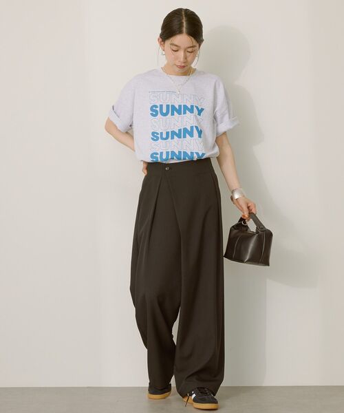 AMERICAN HOLIC(アメリカンホリック)の「タック ラップワイドパンツ(その他パンツ・レディース・ブラック/チャコールグレー・L/M)」の7枚目の写真