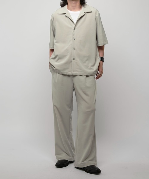 Lui's（ルイス）の「コードピケオープンカラーシャツ（シャツ/ブラウス・メンズ・ブラック/ライトグレー・M/S）」の12枚目の写真