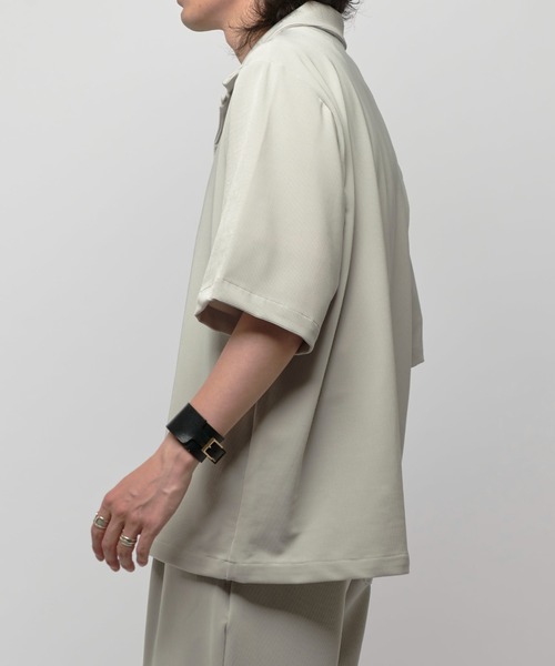 Lui's（ルイス）の「コードピケオープンカラーシャツ（シャツ/ブラウス・メンズ・ブラック/ライトグレー・M/S）」の10枚目の写真