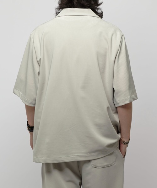 Lui's（ルイス）の「コードピケオープンカラーシャツ（シャツ/ブラウス・メンズ・ブラック/ライトグレー・M/S）」の11枚目の写真