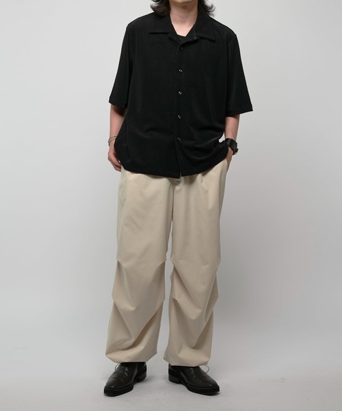 Lui's（ルイス）の「コードピケオープンカラーシャツ（シャツ/ブラウス・メンズ・ブラック/ライトグレー・M/S）」の17枚目の写真