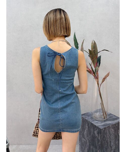 EVRIS（エヴリス）の「バックリボンオープンデニムミニワンピース（ワンピース・レディース・ブラック/ブルー・SMALL/MEDIUM）」の22枚目の写真