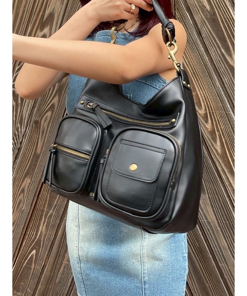 EVRIS（エヴリス）の「バックリボンオープンデニムミニワンピース（ワンピース・レディース・ブラック/ブルー・SMALL/MEDIUM）」の5枚目の写真