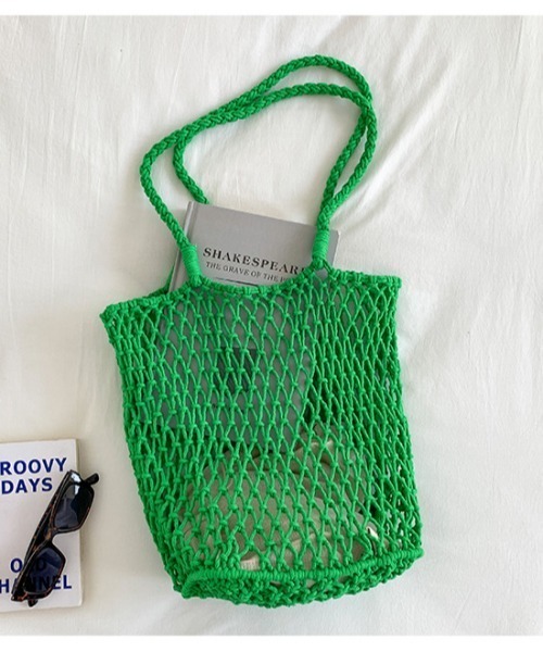 Mela(メラ)の「MESH TOTE BAG(トートバッグ・レディース・ブラック/ホワイト/グリーン/ピンク/ベージュ/イエロー/レッド/ブルー/パープル・FREE)」の5枚目の写真