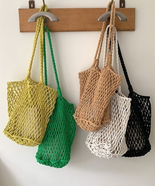 Mela(メラ)の「MESH TOTE BAG(トートバッグ・レディース・ブラック/ホワイト/グリーン/ピンク/ベージュ/イエロー/レッド/ブルー/パープル・FREE)」の20枚目の写真