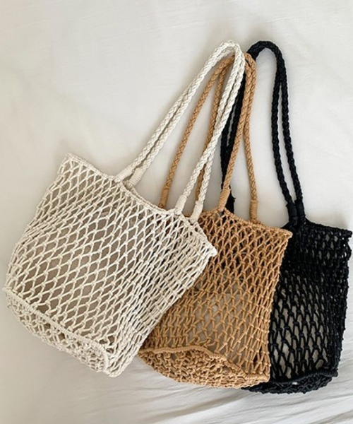 Mela(メラ)の「MESH TOTE BAG(トートバッグ・レディース・ブラック/ホワイト/グリーン/ピンク/ベージュ/イエロー/レッド/ブルー/パープル・FREE)」の21枚目の写真