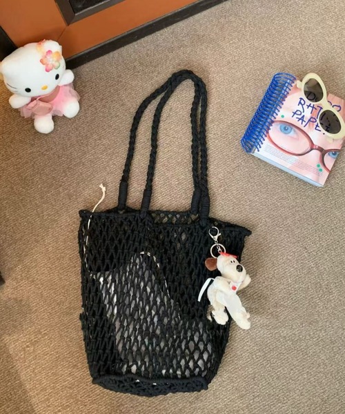 Mela(メラ)の「MESH TOTE BAG(トートバッグ・レディース・ブラック/ホワイト/グリーン/ピンク/ベージュ/イエロー/レッド/ブルー/パープル・FREE)」の19枚目の写真
