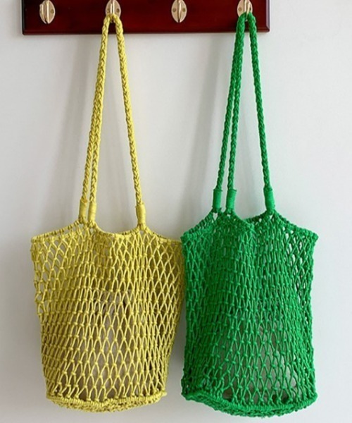 Mela(メラ)の「MESH TOTE BAG(トートバッグ・レディース・ブラック/ホワイト/グリーン/ピンク/ベージュ/イエロー/レッド/ブルー/パープル・FREE)」の22枚目の写真