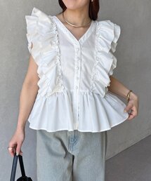 Thevon | フリルショルダーペプラムブラウス(シャツ/ブラウス)