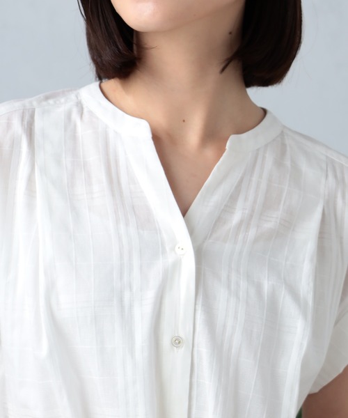 GALLORIA（ギャローリア）の「シアースキッパーブラウス（シャツ/ブラウス・レディース・オレンジ/オフホワイト・M/S/LL/L）」の5枚目の写真