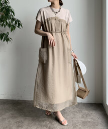 DouDou | 【WEB限定】シアー切替ワンピース(ワンピース)