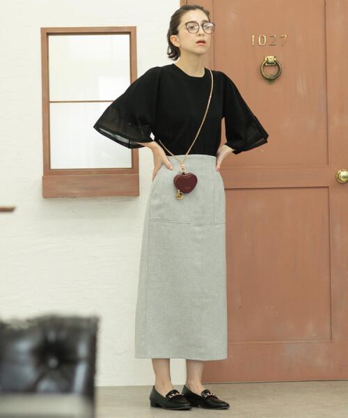 美人百花掲載》ストレッチリネンライクタイトスカート【洗濯機