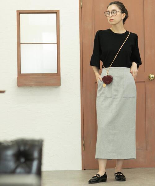 OPAQUE.CLIP（オペークドットクリップ）の「《美人百花掲載》ストレッチリネンライクタイトスカート【洗濯機洗い可】（スカート・レディース・ベージュ/グレー/ネイビー・38/40/36/42）」の10枚目の写真