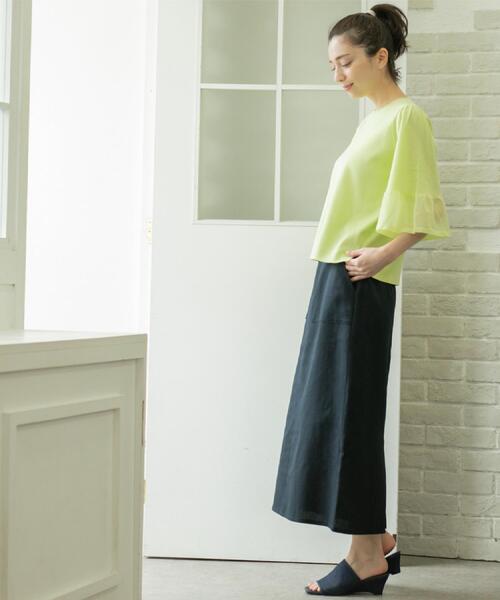 OPAQUE.CLIP（オペークドットクリップ）の「《美人百花掲載》ストレッチリネンライクタイトスカート【洗濯機洗い可】（スカート・レディース・ベージュ/グレー/ネイビー・38/40/36/42）」の16枚目の写真