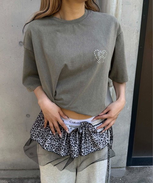 セール】加工ラインストーンカラーTシャツ（Tシャツ/カットソー