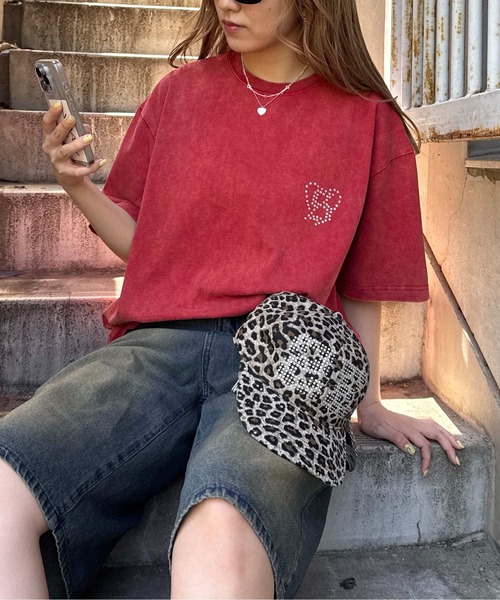 セール】加工ラインストーンカラーTシャツ（Tシャツ/カットソー