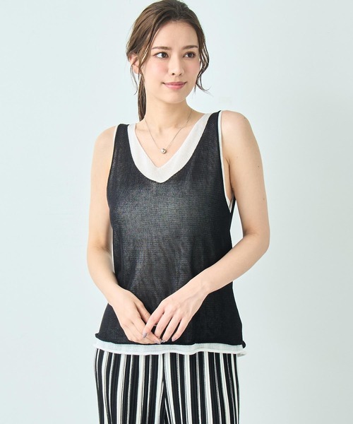 ANAP(アナップ)の「重ね着風 ニット タンクトップ(ニット/セーター・レディース・ブラック/ライトグレー/グレー・FREE)」の16枚目の写真