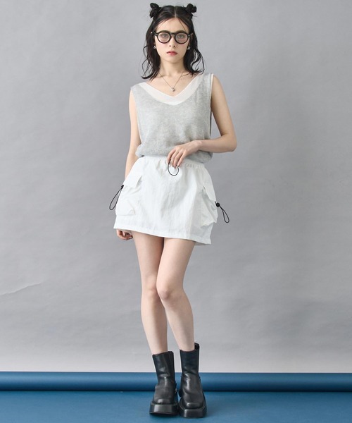 ANAP(アナップ)の「重ね着風 ニット タンクトップ(ニット/セーター・レディース・ブラック/ライトグレー/グレー・FREE)」の13枚目の写真