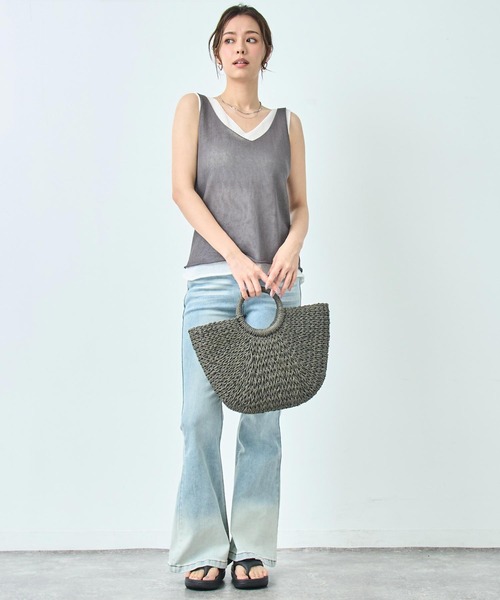 ANAP(アナップ)の「重ね着風 ニット タンクトップ(ニット/セーター・レディース・ブラック/ライトグレー/グレー・FREE)」の15枚目の写真